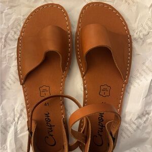 Crupon Women's Brown Leather Sandals
